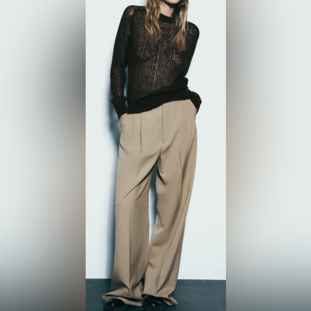Zara Chocolate Brown Textured Sweater.